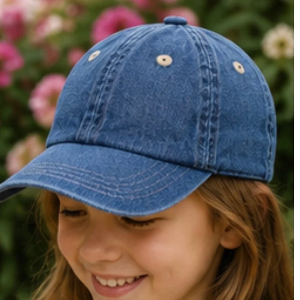 Gap Kids Blue Denim Baseball Cap Hat Adjustable S/M NWT 820348-00-1